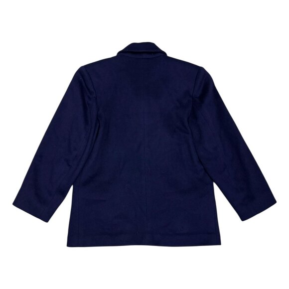 LONDON FOG Maincoats Vintage Retro Blue Business Winter Pea Coat Womens 6 Petite - Picture 5 of 7